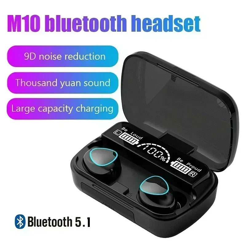 Bluetooth headset TWS hands-free LED Dispay headset Bluetooth HiFi stereo music wireless earplug game headset