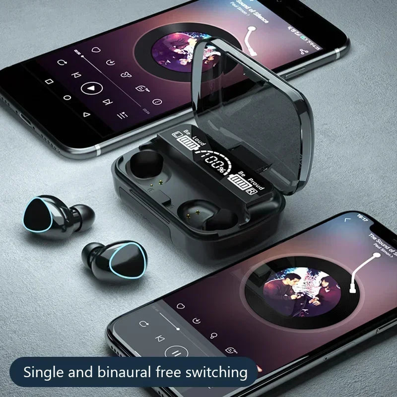 Bluetooth headset TWS hands-free LED Dispay headset Bluetooth HiFi stereo music wireless earplug game headset