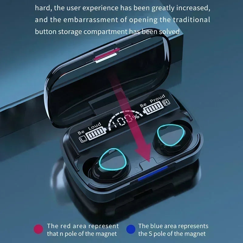Bluetooth headset TWS hands-free LED Dispay headset Bluetooth HiFi stereo music wireless earplug game headset