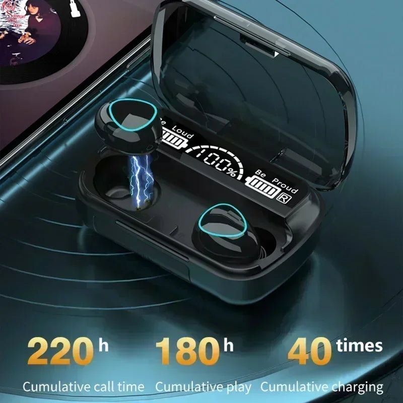 Bluetooth headset TWS hands-free LED Dispay headset Bluetooth HiFi stereo music wireless earplug game headset